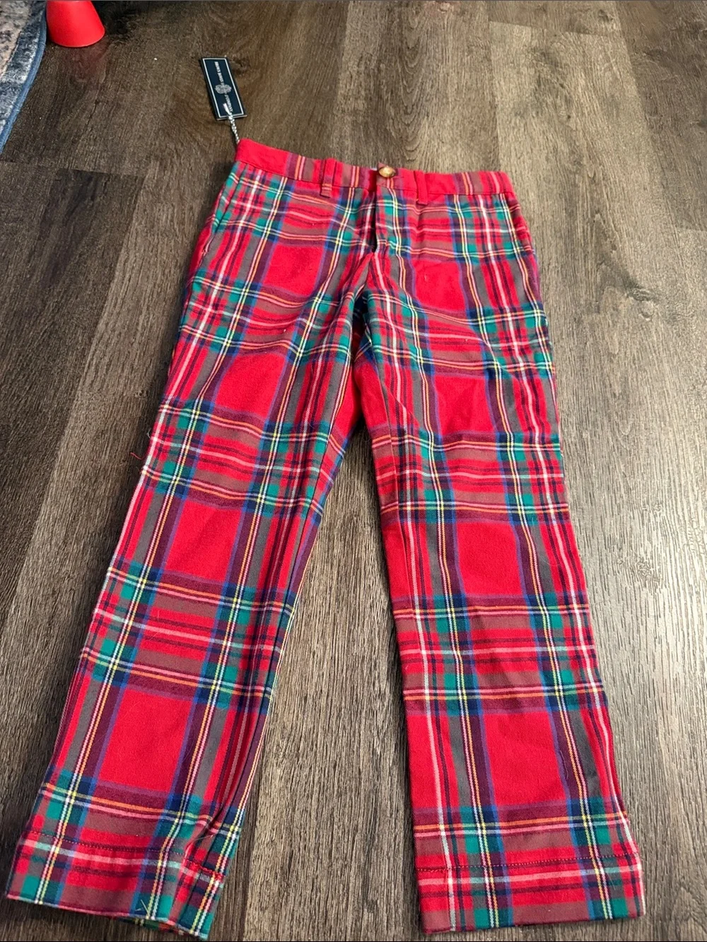 Brown Bowen Boys 5 Tybee Tartan Plaid Palmetto Chino Pants Red Holiday Classic